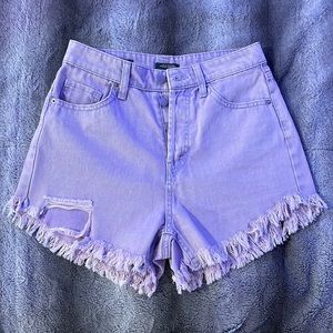 Purple High Waisted Jean Shorts